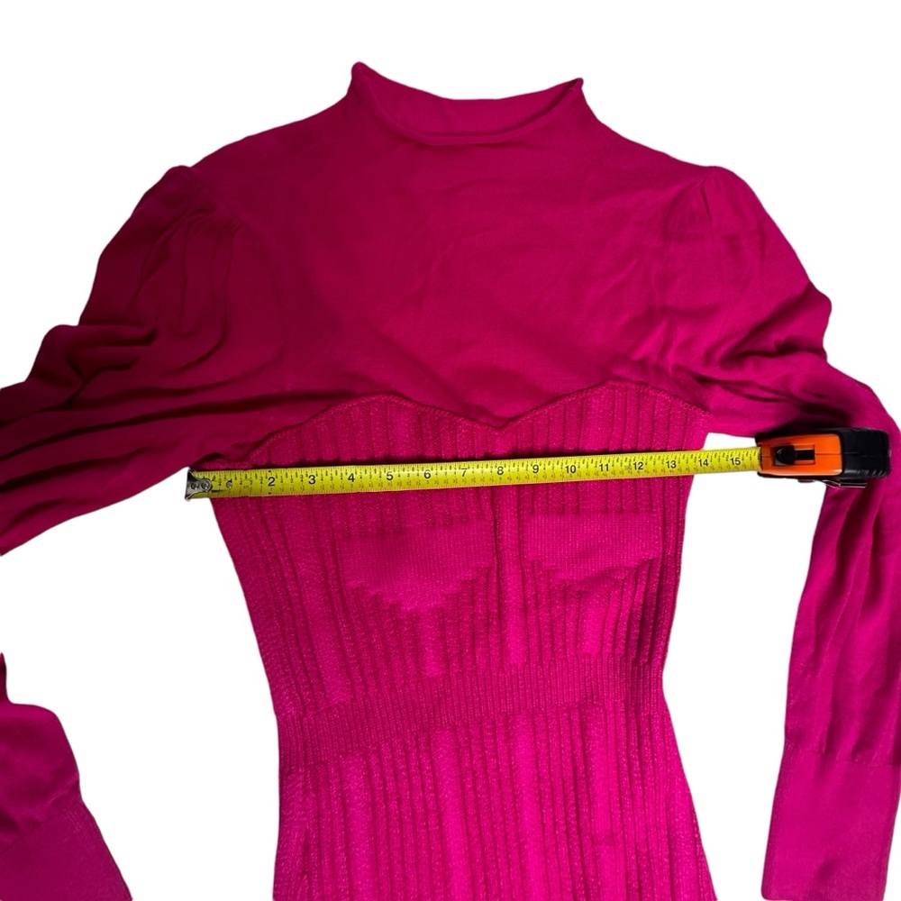 NEW Hot Pink Anthropologie Turtleneck Sweater Dress m - Picture 13 of 16